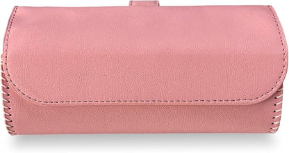 Sunglasses Holder for Car Visor, Auto Sunshade Eyeglasses Storage Case with Hidden Magnetic Closure, PU Leather Sunglass Protective Box for Most Vehicles Sun Visors (Pink) by Pxobiug