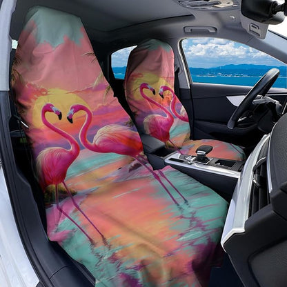 2 Pack Car Towel Seat Covers with Storage Bag, Multifunctional Towel for Gym Outdoor Sport, Picnic, Beach, Pet Dog Travel,Non-Slip Washable Car Seat Protector (Flamingo) - Image 2