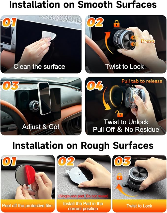 for MagSafe Car Mount Charger, 15W Fast Charging Magnetic Wireless Car Charger, Vacuum Magnetic Phone Holder [120LBS Ultra Suction Cup & 3800gf Magnet ] 780° Dashboard Car Bracket for iPhone & Android - Image 8