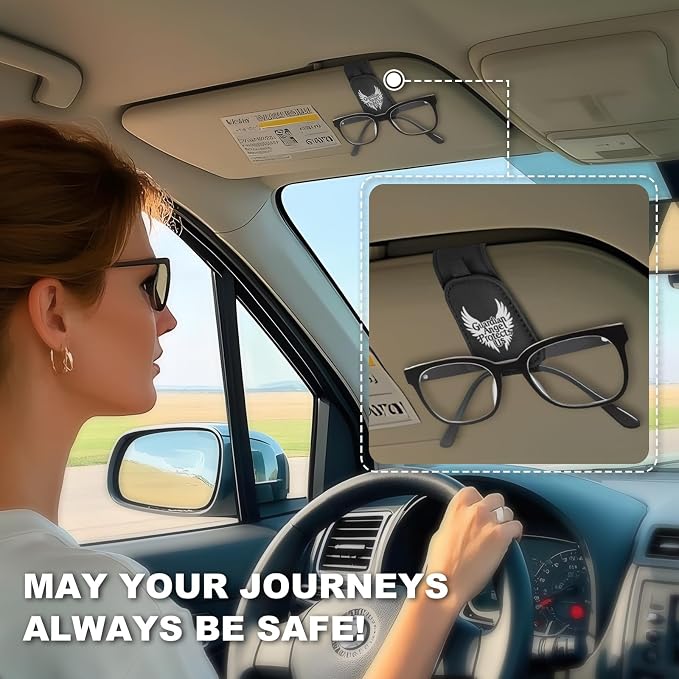 Teraves 2 Pack Sunglass Holder for Car Visor, Magnetic, Gift for New Driver | Premium Leather Sunglasses Visor Clip, Auto Interior Accessories Universal for Different Size Glasses and Eyeglasses - Image 7