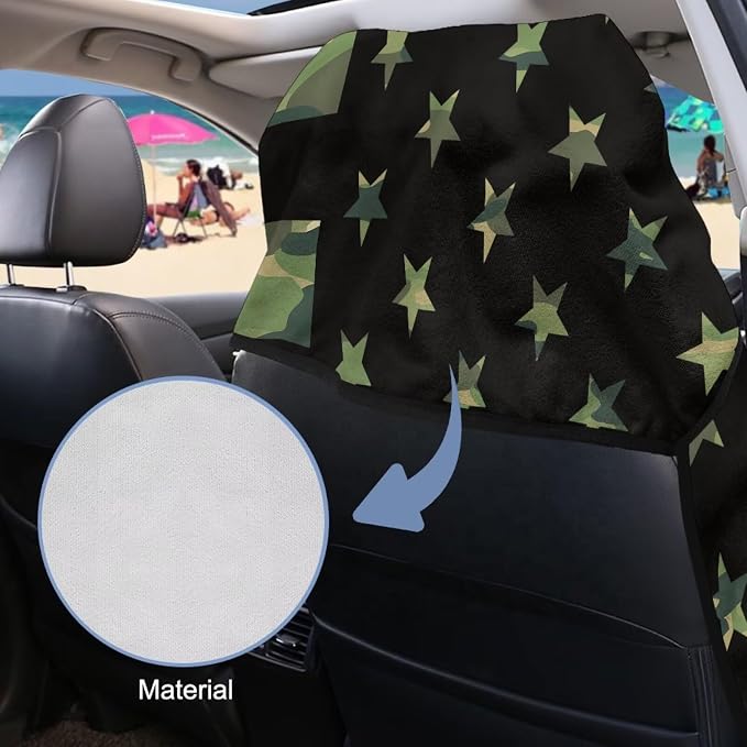 Camouflage Flag Car Towel Seat Cover 1 Piece Breathable Front Seat Towel Cover Comfortable Soft Cars Interior Accessories Universal Fit for Car SUV Van - Image 3