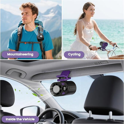 Car Fan Clip Mini Air Conditioner LED Display Portable Ac Aire Acondicionado Portátil Para Carro Electric Cooler Ventilador Blow Cold Vehicle Unit Window Seat Auto Evaporative - Image 4