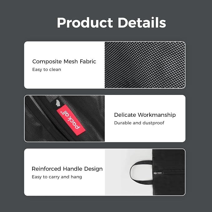 pack all Plus-Sized Shoe Bag for Travel, Water-Resistant Shoe Pouch | Odor-Resistant, Dustproof, Portable, Soccer Cleats & Gym Storage, Fits Up to Size 16, 2 Pack, Black - Image 2