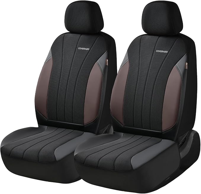 Coverado Seat Covers 5 Seats, Luxury Car Seat Covers Full Set, Automotive Car Protectors, Coffee Auto Seat Covers, Car Accessories Universal Fit for SUVs, Trucks, Sedans - Image 8