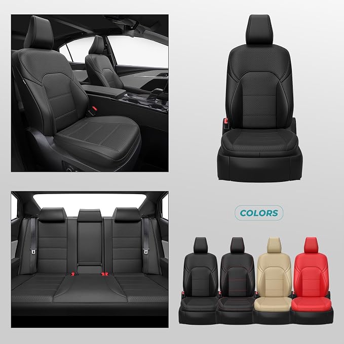 Custom Seat Covers for Toyota Camry 2025 2026 Hybrid, Black | Only Fit for Camry LE/SE 2025-2026, Full Coverage, Faux Leather, Protective, Scratch-resistant, Easy-clean - Image 8