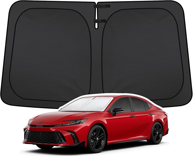 2026 Upgraded Windshield Sun Shade for Toyota Camry 2026 2025 | Custom Fit Front Window Sunshade, 4-Layer Heat Insulation UV Blocking Sun Visor, Keeps Car Cooler by LANGBEAN