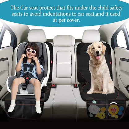 MORROLS Car Seat Protector, 2 Pack Carseat Protector with Thick Padding, Baby/Pets for Child Car Seat-Mesh Pockets-Waterproof-Universal Size(Black) - Image 4
