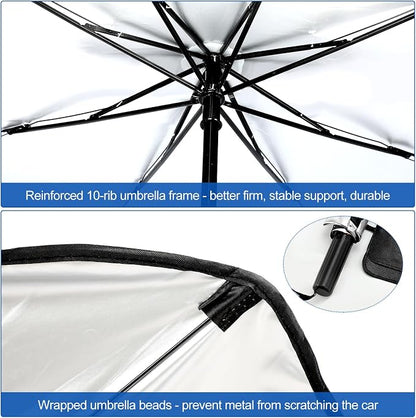 Riakrum Patriotic Eagle American Flag Car Windshield Sun Shade Umbrella Foldable UV Ray Windshield Sun Shade Car Front Window Sunshade Keep Vehicle Cool Heat Reflector, Fit Various Size - Image 7