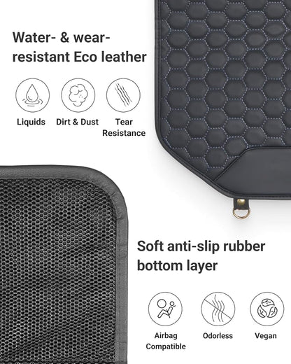 Set Seat Back Organizer & Car Seat Protector Hexy Waterproof & Non-Slip Protector for Child Car Cushion for Leather and Fabric Seats (Black) - Image 6