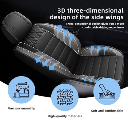 Car Seat Covers Fit for Mazda CX-5 2013-2025 2026 Front Set | Faux Leather Waterproof Automotive Seat Protectors,Compatible with Airbags,Easy to Install,2 Seats Grey - Image 5