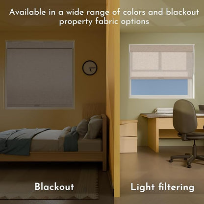 Persilux Blackout Roller Shades for Window Blinds,Cordless,Linen Fabric,Thermal Insulated Fabric UV Protection Shades for Home,Office,Bedroom,Door,Blackout-Beige,31" W X 72" H - Image 5