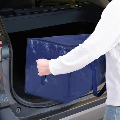 TICONN 2 Pack Extra Large Moving Bags Heavy Duty with Zippers & Carrying Handles, Durable Storage Bags Moving Boxes for Closet Organizers and Storage (2 Pack, Navy) - Image 10
