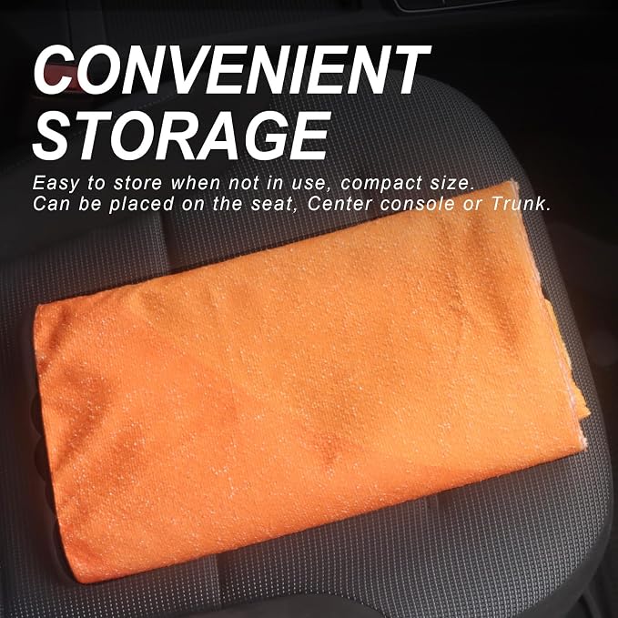 Sweat Towel Car Seat Cover Protector Front Seats for Gym Workout, Running, Swimming, Beach and Hiking, Waterproof Universal Seat Cover for Car, Trucks, Van & SUV (1, Gradient Orange, Front) - Image 5