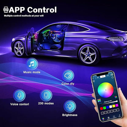 Dreamcolor Acrylic Interior Car LED Strip Light with Wireless APP, RGB 22 in 1 with 175 inches 600 LEDs Fiber Optic Ambient Lighting Kits, Dynamic Chasing Music Sync Neon LED Strip for Car Accessories - Image 4