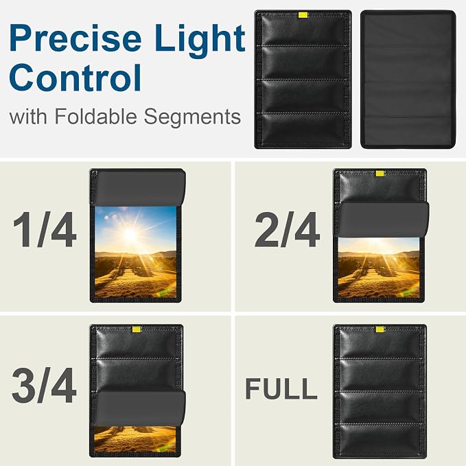 RV Door Window Shade Cover 25" (L) x 16" (W), Foldable Hook&Loop Design, RV Blackout Window Cover with UV Protection, Waterproof Fabric, Reflective (Dark Black, 1 Pack (25" L x 16" W)) - Image 4