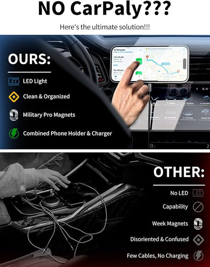 Mag Safe Car Mount Charger, 3 in 1 [LED RGB HandsFree] Wireless Car Charger | Strong Magnetic Phone Holders for Your Car- Fast Charging MagSafe Car Phone Monut Charger for iPhone 17/16/15/14/13/12 Series - Image 5