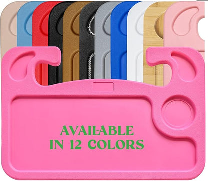 lebogner Steering Wheel Tray, Car Tray for Eating, Hook On Steering Wheel Desk for Food, Laptop and Car Accessories, Car Road Trip Must Haves Gadgets Car Table (Dark Pink) by lebogner