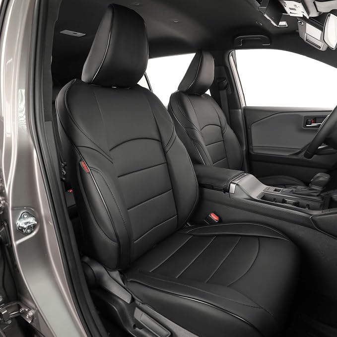 EKR Car Challenger Seat Covers 2011-2014,Leatherette Full Set | Custom Fit for Dodge Challenger 2011 2012 2013 2014 - Faux Leather(Black) by EKR