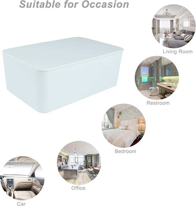Diaper Wipes Dispenser, Tissue Storage Box Case (White) | Wet Wipe Dispenser Holder with Lid for Home, Office, Cars - Image 7