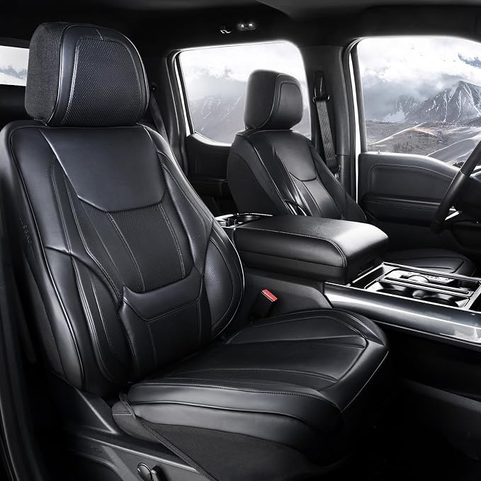 Coverland Custom SUV Car Seat Covers for 2013-2020 Subaru XV | Premium Waterproof Faux Leather Non-Slip Memory Foam Airbag Compatible Custom Fit Interior Protector [Front Seat-Black] by Coverland
