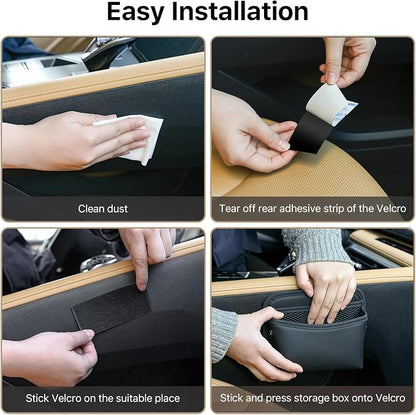 SOOPII 2Pack Car Seat Side Storage Pocket, PU Leather Small Organizer, Multifunctional Console Side Organizer Bag for Phone,Keys, Sunglass and Wallet (Black) - Image 7