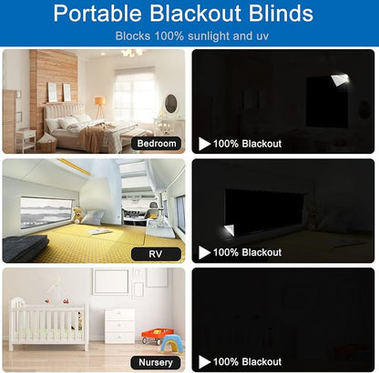 100% Blackout Window Cover Magnetic Blackout Curtains,Portable Black Out Shades No Drill Cuttable Blackout Blinds for Bedroom, RV, Nursery, Media Room,Dorm,Grey (118"x57") - Image 5