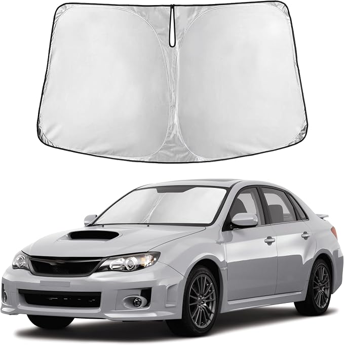 Autovir Windshield Sun Shade Fit for 2008-2015 Subaru Impreza WRX/WRX Sti | Sunshade, Front Car Window Shades Sun Visor, Blocks UV Rays & Heat, Car Accessories by Autovir