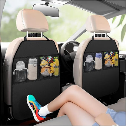 2PCS Back Seat Cover for Kids,Anti-Slip Design Kick Mats Back Seats Protector with 2 Storage Mesh Pockets for Cars,Easy-to-Clean Backs of Seats Protector for Kids Feet Car Seat by Unknown