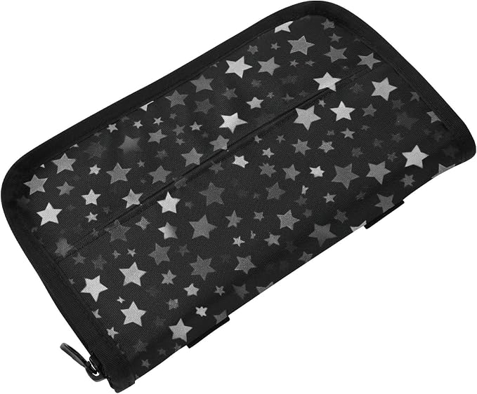 Car Tissue Holder Car Napkin Holder Car Tissue Box Dispenser Storage Case Sun Visor Mask Holder with Adjustable Straps Reusable Refillable Cute Silver and Gray Stars by Unknown