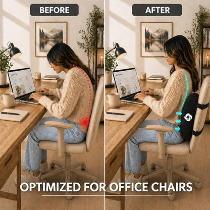 Samsonite Lumbar Support Pillow for Office Chair, Lower Back Support for Car, Back Pillow Desk Chair Cushion with Memory Foam, Improved Posture Backrest - Image 2