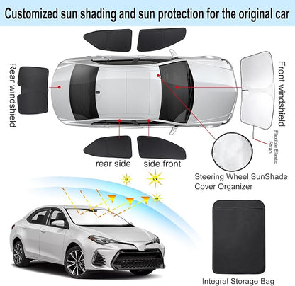 TINGLU Window Shades for Toyota Corolla 2014-2019 6PCS Accessories Car Side Full Windows Windshield Sun Shade Sun UV Rays & Privacy Protection for Camping Napping Relaxing - Image 3
