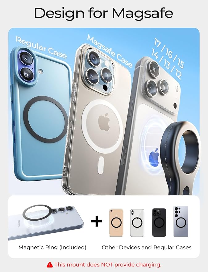 LISEN for MagSafe Car Mount, Magnetic Phone Holder for Car Vent Phone Mount, Air Vent Hands Free Phone Mount, Super Magnetic Phone Mount, Gifts Car Phone Holder Magnetic for iPhone 17 Pro Max 16 15 | Upgraded Strongest Magnet Power, Metal Hook Clip, 36... - Image 8