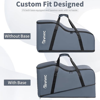IBVIVIC Car Seat Travel Bag Compatible with UPPAbaby Aria and Mesa, Grey | Infant Car Seat Travel Bag Car Seat Cover for Travel - Image 4
