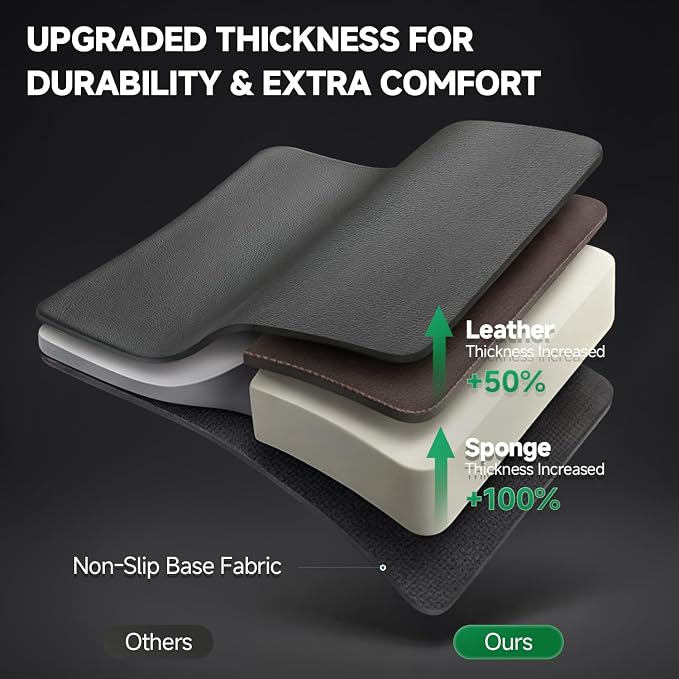 GIANT PANDA Front Seat Covers for Ford Explorer, Bronco/Bronco Sport(2021-2026), Escape, Maverick, Mustang, Ranger(2019-2026), Edge, Fusion, Focus, Faux Leather 2-Pack (Black & Gray) - Image 4