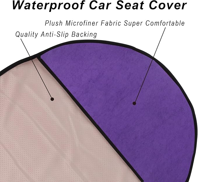 Car Seat Cover Protector Front Seats,for Gym Workout,Running,Swimming,Beach and Hiking,Waterproof Sweat Towel Bucket Seat Covers for Cars SUV Trucks (Purple, 1Pcs) - Image 5