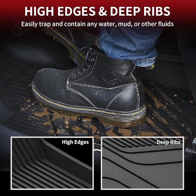 LASFIT Trunk Mats for Tesla Model X & Plaid 6 Seater / 7 Seater 2021-2024 | (Not Fit 5 Seater) 100% TPE All Weather Custom Fit Frunk Mat Sub Trunk Mat Cargo Liners Set Automotive Accessories, 3PC Black - Image 4