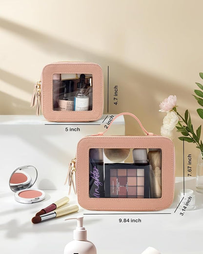 Clear Makeup Bag Small, TSA Approved Portable Toiletry Bag with Zipper Cosmetic Travel Bag Makeup Organizer Case Mini Makeup Pouch for Purse Car Organizer Bag for Women Men - Image 5