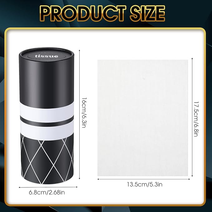 Outus 12 Pcs Geometric Car Tissues Cylinder Holder with 3 Ply Facial Tissue Bulk Black White Round Tissue Holder Travel Tissues Boxes Container for Car Cup Wedding Birthday Party - Image 2