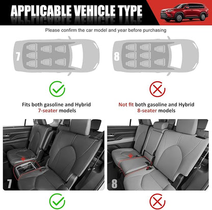 Kick Mat Fit for 2024-2025 Toyota Grand Highlander, TPE Cargo Liner All Weather Backrest Mat for Grand Highlander 7 Seats Accessories(Not fit Highlander) - Image 3