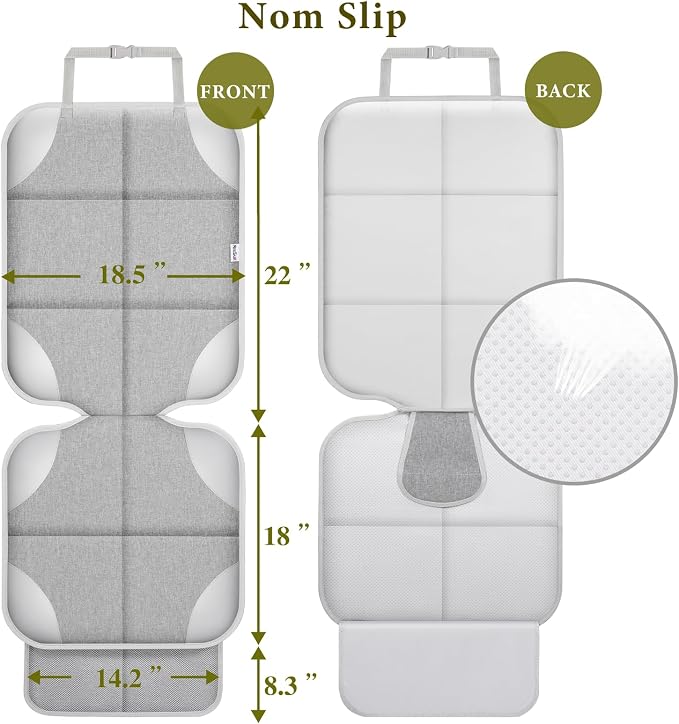 Meolsaek Car Seat Protector for Child Car Seat，Non-Slip Backing No Imprints | Durable Car Seat Mat 600D Fabric, Waterproof Car Seat Cover with Thick Pad - Image 2