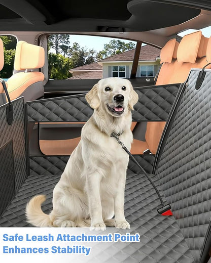 Instraella Dog Car Seat for Large Dogs, Hard Bottom Half Back Seat Extender | For Medium & Large Dogs, Fits Cars, SUVs & Trucks, Waterproof & Non-Slip with Mesh Windows, Leash Slot & Room for a Passenger - Image 3