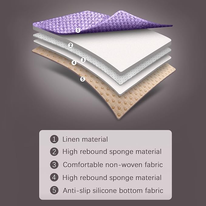 Little Purple Linen Back Seat Cover, Rear Car Seat Cover for Cars Truck SUV | Cloth Seat Covers for Cars, Seat Covers with Storage Pocket, Bottom Auto Seat Cushion Pad Mat for Most Vehicles - Image 6