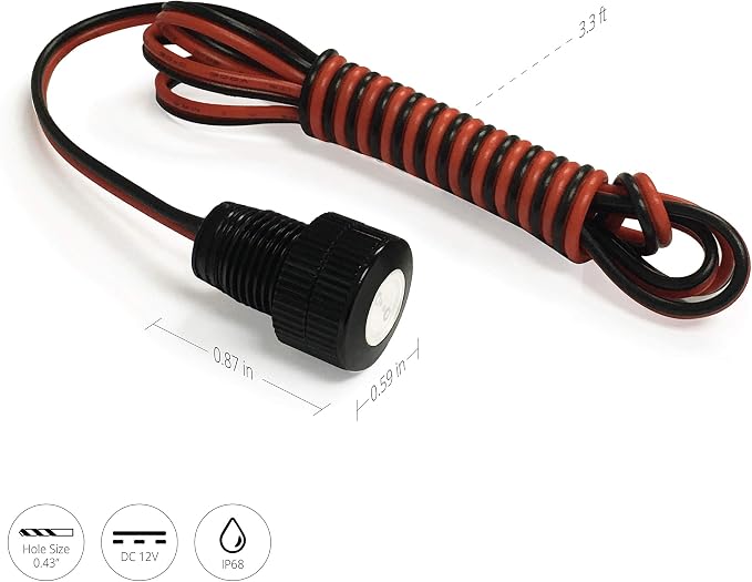 Oznium BRIGHTEST Light Bolt - Flush Mount 12V LED Light for Bumper, Grille, Cars Interior, Dash, Ambient Lighting, Motorcycle w/SLEEK Aluminum Housing & Screw Nut (11 mm Black, Cool White LED) - Image 4