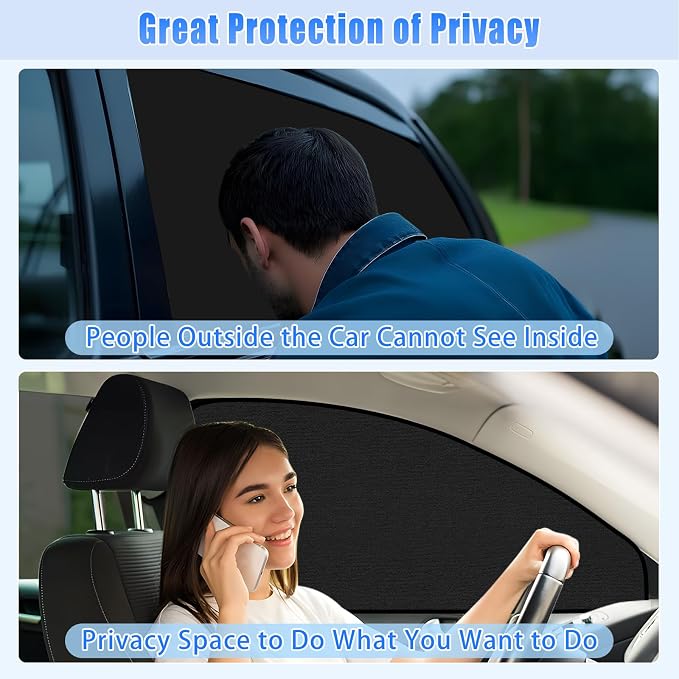 ZATOOTO Car Window Shades for Front Side Window Sun Shade for Privacy | 2PCS Side Window Curtains UV Protection, Car Window Cover for Block Out Light for Camping, Sleeping, Cloth Changing - Image 7