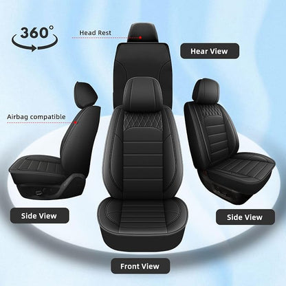 Car Seat Covers Fit for Honda Odyssey 2007-2025 2026 Full Set | Faux Leather Waterproof Automotive Seat Protectors,Compatible with Airbags,Easy to Install,5 Seats Black - Image 7