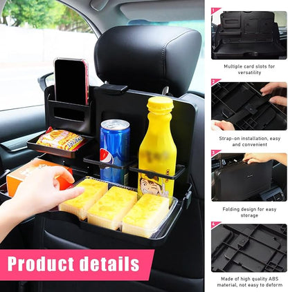 Foldable Car Food Tray Holder, Multi Functional Portable Backseat Tray Desk, Cars Computer Desk for Eating Food Drink and Writing Laptop Work, Car Accessories (13.8" L×8.3" W×8.3" H) - Image 5
