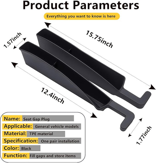 2PCS Universal Car Seat Gap Filler, Durable & Easy Install, No-Drop Seat Side Gap Seam Filler Organizer to Fill the Gap Space Between the Console and Seats, with Phone Holder for Car, SUV, Truck - Image 2