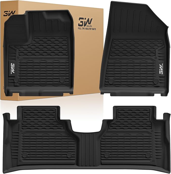 3W Floor Mats for Nissan Murano 2025-2026, 1st & 2nd Row Car Mats, Black | Safety Comes First, Waterproof Protection, Easy To Clean, All Weather, Non-Slip, Heavy Duty Mats by 3W