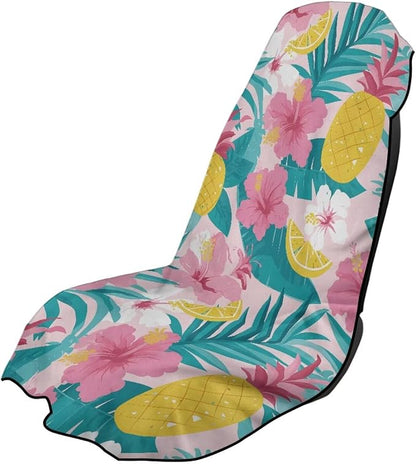SEANATIVE Car Towel Seat Covers, Washable Seat Protector, One Towel Cushion Cover, Fit Beach Swimming Outdoor Sports, Universal Fit Most Cars Trucks SUVs, Hibiscus Pineapple Print by SEANATIVE