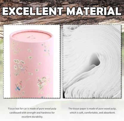 4PCS Car Tissue Holder,Extractable Portable Car Tissue Cylinder for Storing Each Box 50 Tissues,Fashionable Reusable Tissues for Cars Cup Holder Cars Accessories Interior - Image 5